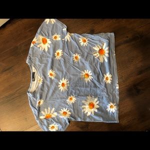 Zara crop t shirt daisy
